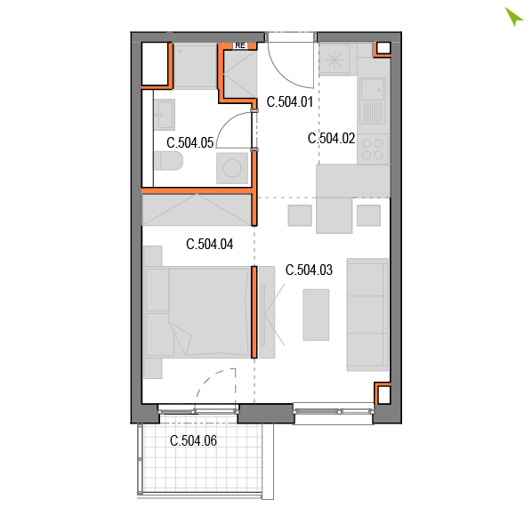 1.5-izbový byt C504, Novomestská