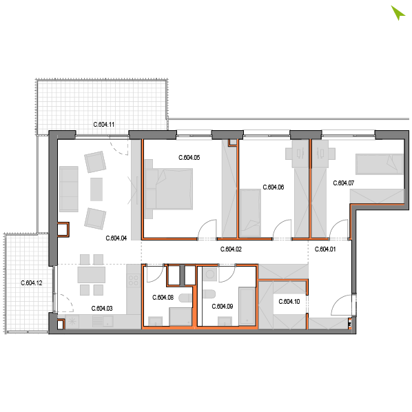 4-izbový byt C604, Novomestská
