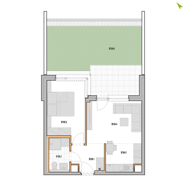 2-izbový byt B104, Kvetná