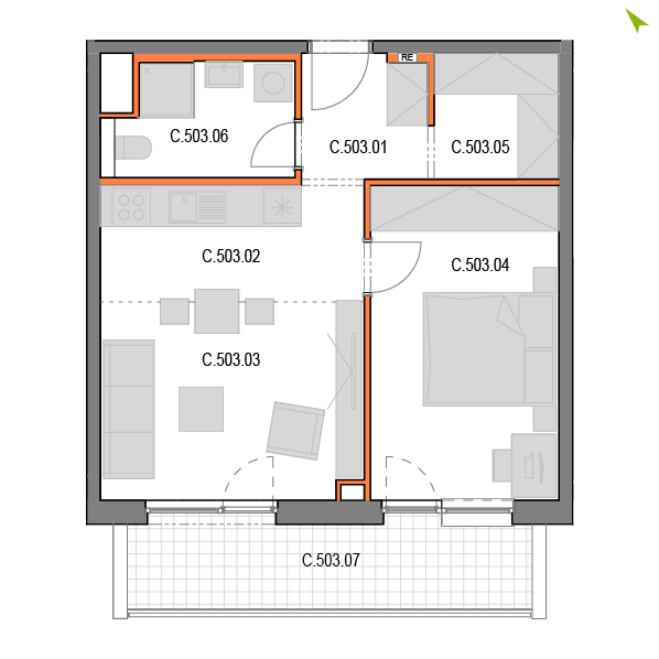 2-izbový byt C503, Novomestská