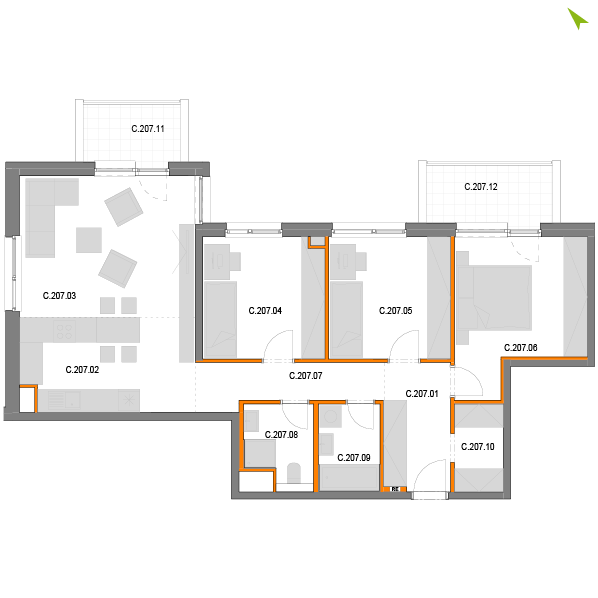 4-izbový byt C207, Novomestská