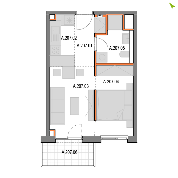 1.5-izbový byt A207, Novomestská