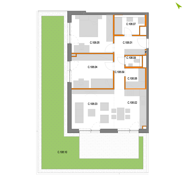 3-izbový byt C106, Novomestská