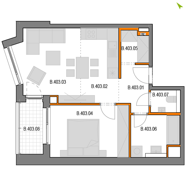 2-izbový byt B403, Novomestská