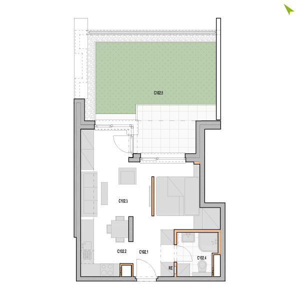 1.5-izbový byt C102, Kvetná