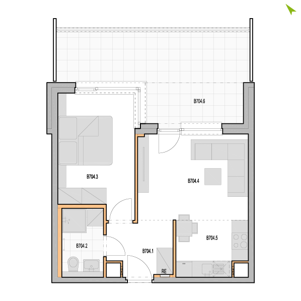 2-izbový byt B704, Kvetná