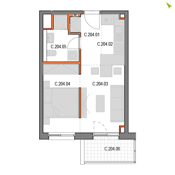 1.5-izbový byt C204, Novomestská