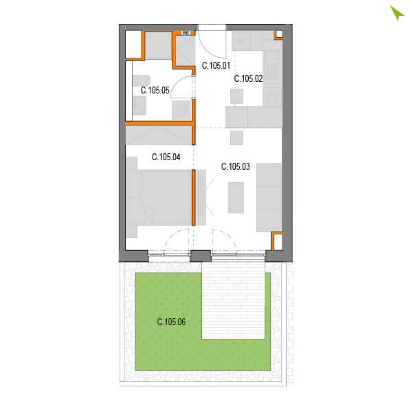 1.5-izbový byt C105, Novomestská