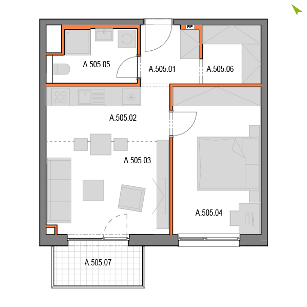 2-izbový byt A505, Novomestská