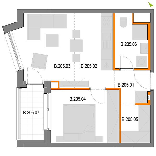 2-izbový byt B205, Novomestská
