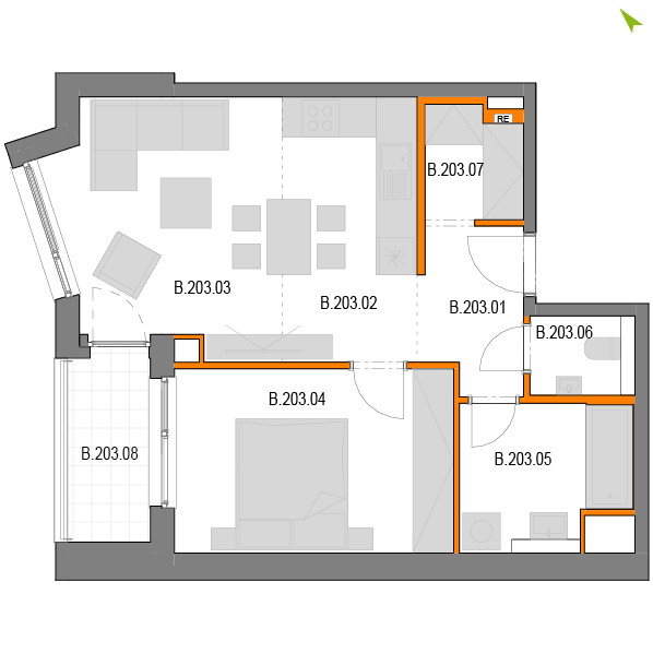 2-izbový byt B203, Novomestská