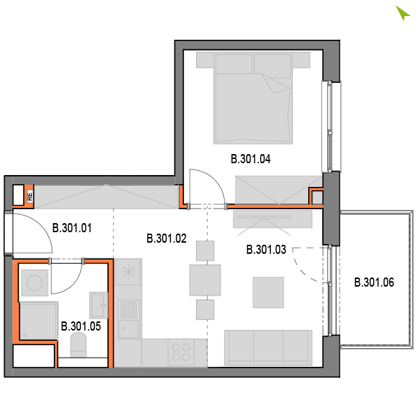 2-izbový byt B301, Novomestská