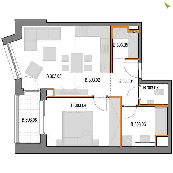 2-izbový byt B303, Novomestská