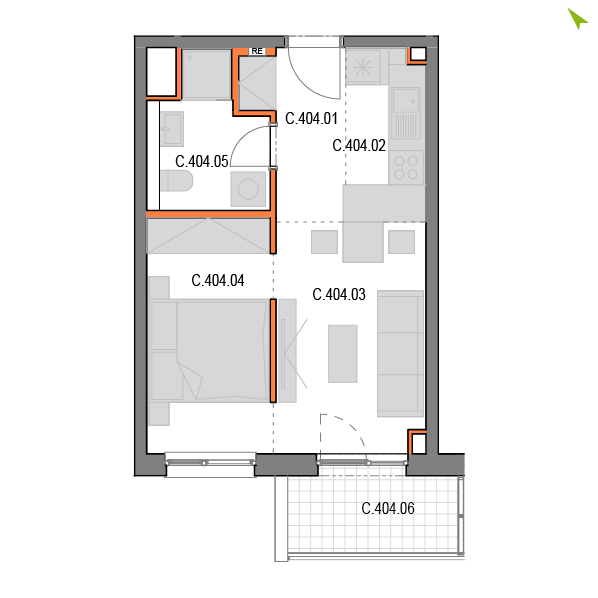 1.5-izbový byt C404, Novomestská