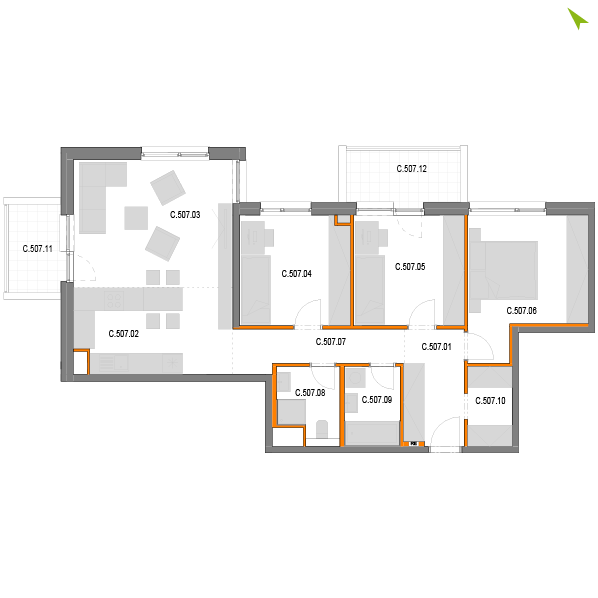 4-izbový byt C507, Novomestská