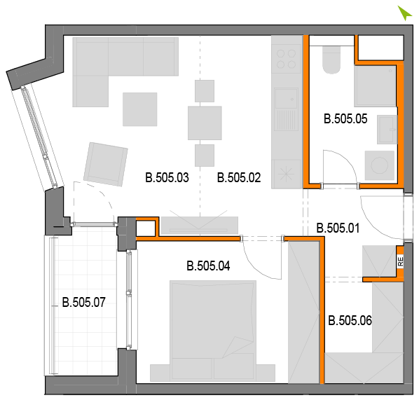 2-izbový byt B505, Novomestská
