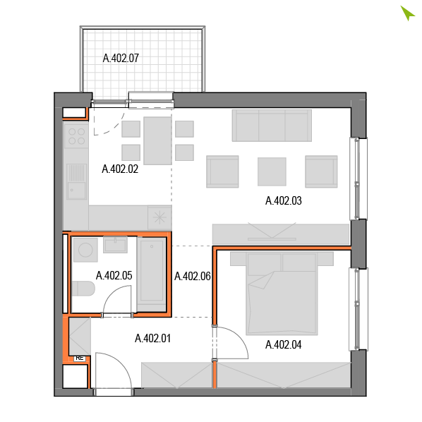 2-izbový byt A402, Novomestská